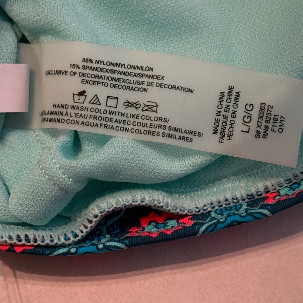 Radio Fiji Women's Yantra High-Neck Bikini Top NEW in Teal Ikat Print Size Large - Picture 6 of 7